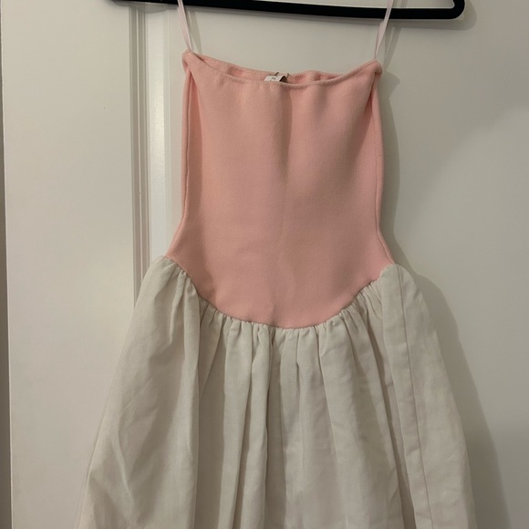 Meshki Pink and White Strapless Dress - Picture 2 of 3